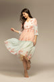 Multicolor Floral Printed Flared Dress