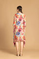 Golden Floral Printed Muslin Dress