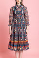 Multi Color Floral Printed Maxi Dress