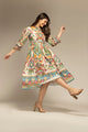Multicolor printed Flared Dress