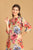 Golden Floral Printed Muslin Dress