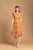 Musturd Color Floral Printed Ruffle Sleeve Dress