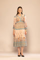 Multicolor Floral Printed Flared Dress