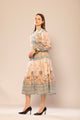 Multicolor Floral Printed Flared Dress