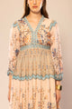 Multicolor Floral Printed Flared Dress