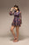 Blue Abstract Printed Flared Mini Dress