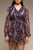 Blue Abstract Printed Flared Mini Dress