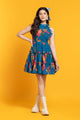 Blue Lotus Printed Flared Dress