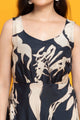 Bold Blue Abstract Print Flared Dress