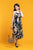 Bold Blue Abstract Print Flared Dress