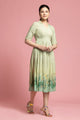 Parrot Green Grass Printed Maxi Dress