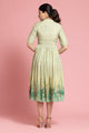 Parrot Green Grass Printed Maxi Dress
