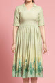 Parrot Green Grass Printed Maxi Dress
