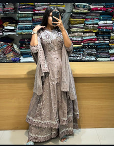 Printed Rayon Blend Stitched Anarkali Gown